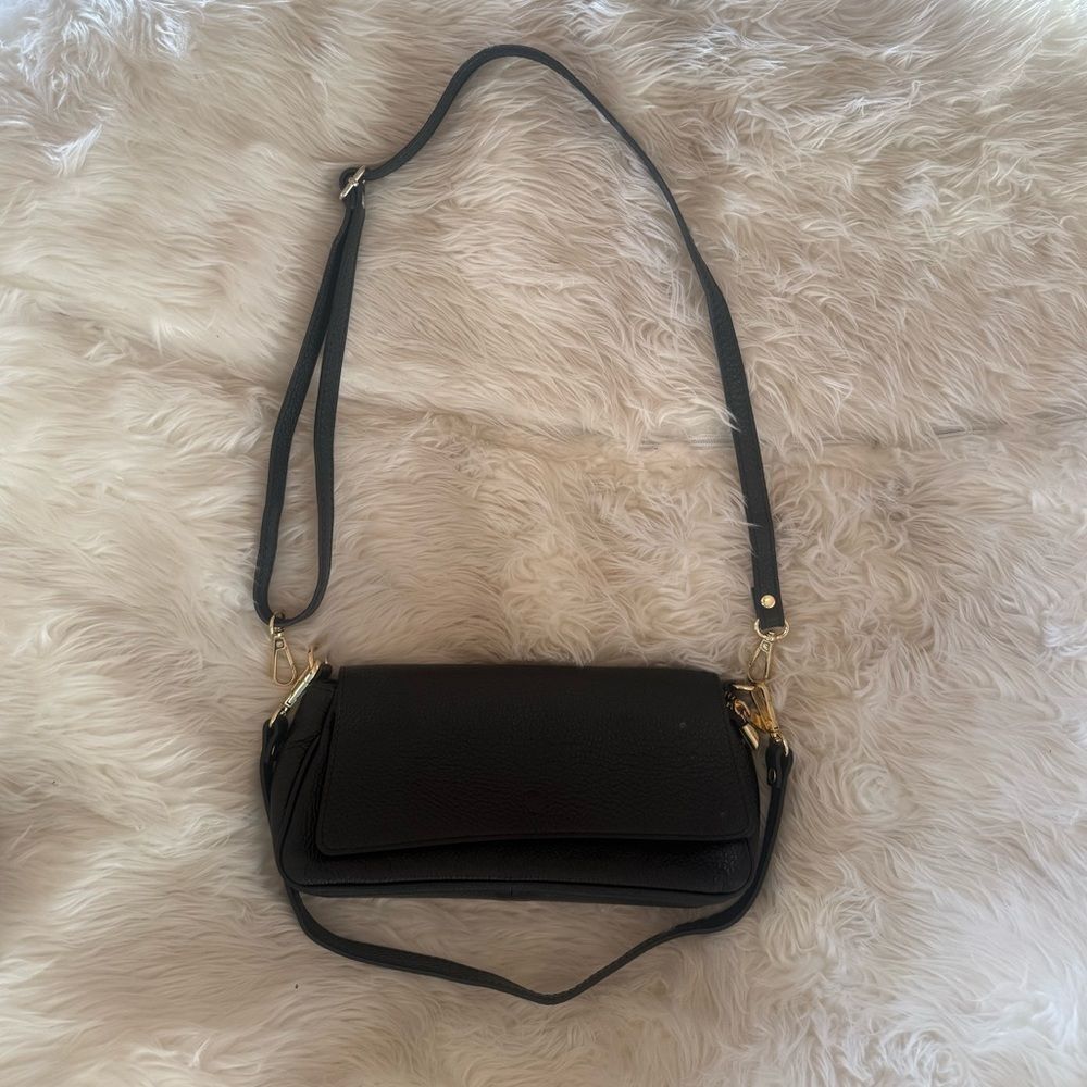 Black  leather shoulder bag